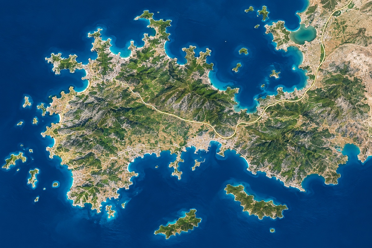 Bodrum Yarımadası bölgeler haritası
